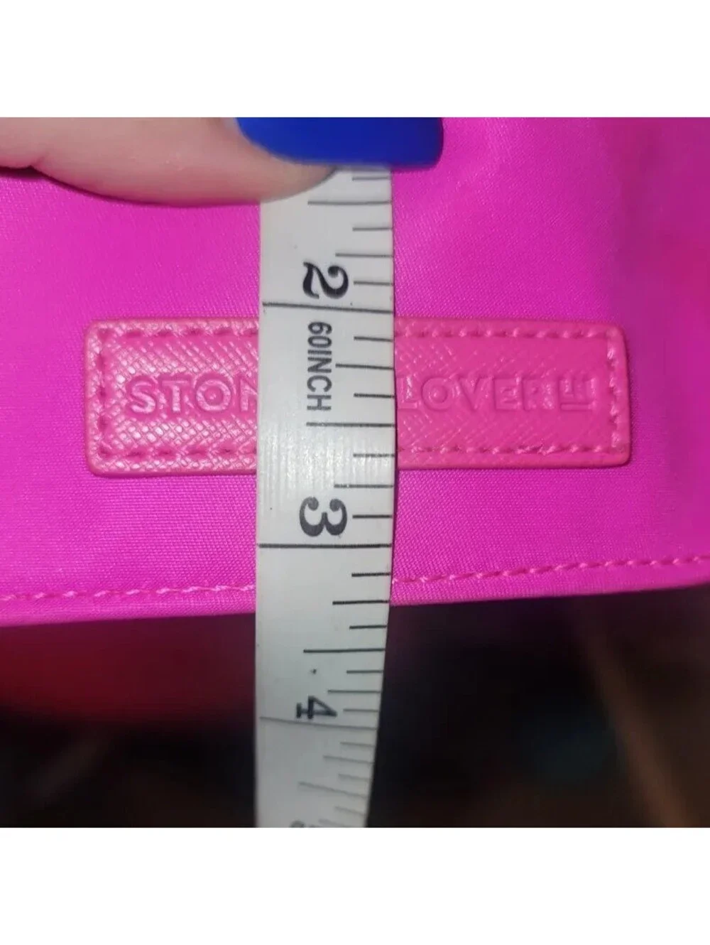 STONEY CLOVER LANE FUCHSIA CARD HOLDER KEYCHAIN WALLET GOLD HARDWARE